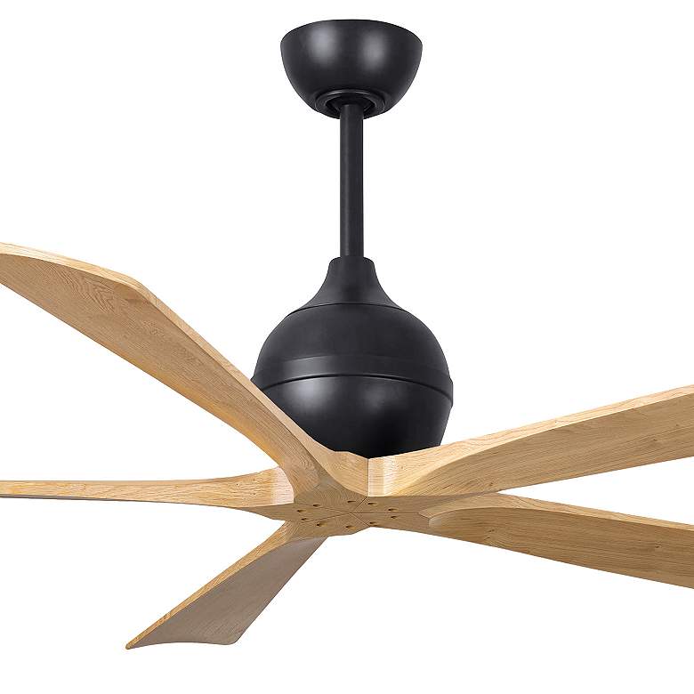 Image 7 60" Irene-5 Matte Black and Light Maple Tone Ceiling Fan more views