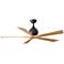 60" Irene-5 Textured Bronze and Light Maple Ceiling Fan