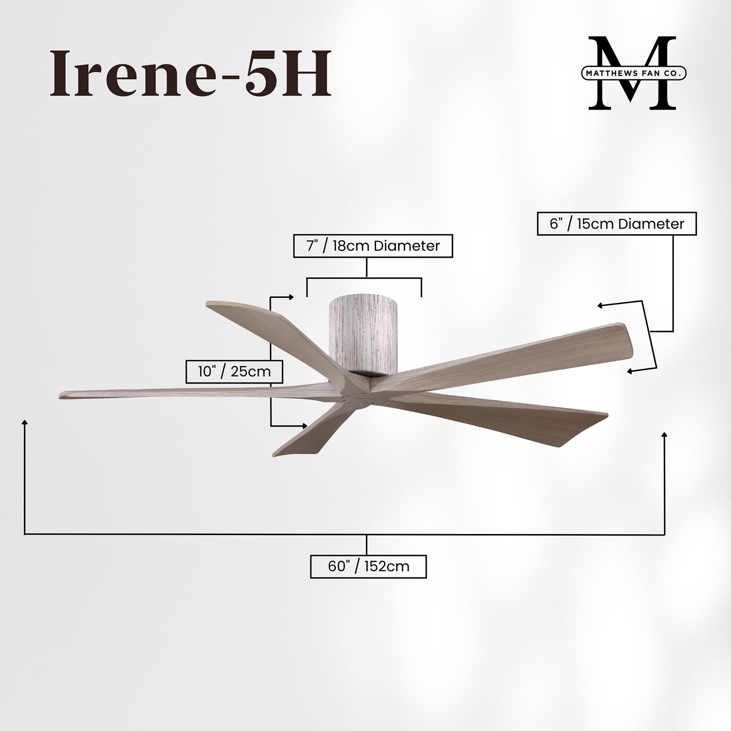 60" Irene-5H Barnwood and Gray Ash Ceiling Fan