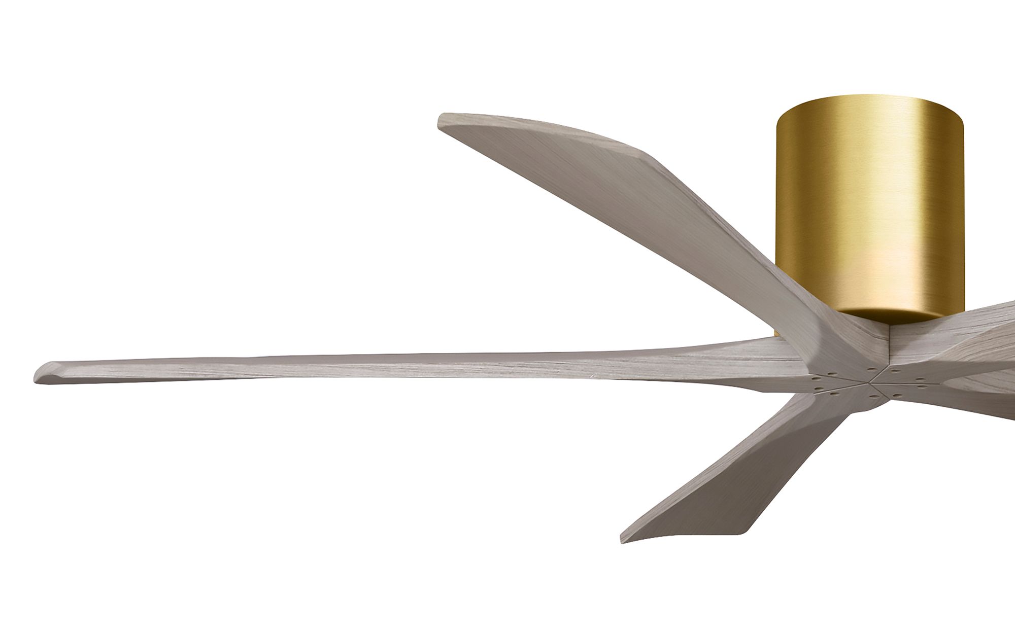 60" Irene-5H Brushed Brass and Gray Ash Ceiling Fan