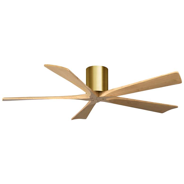 Image 1 60" Irene-5H Brushed Brass and Light Maple Tone Ceiling Fan