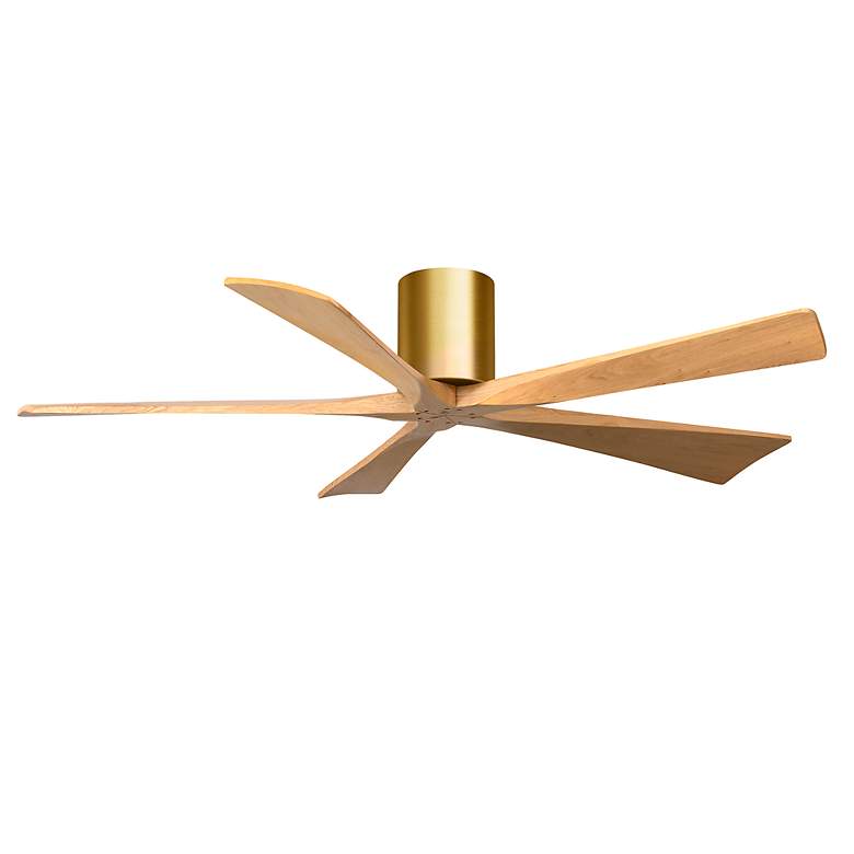 Image 2 60" Irene-5H Brushed Brass and Light Maple Tone Ceiling Fan more views