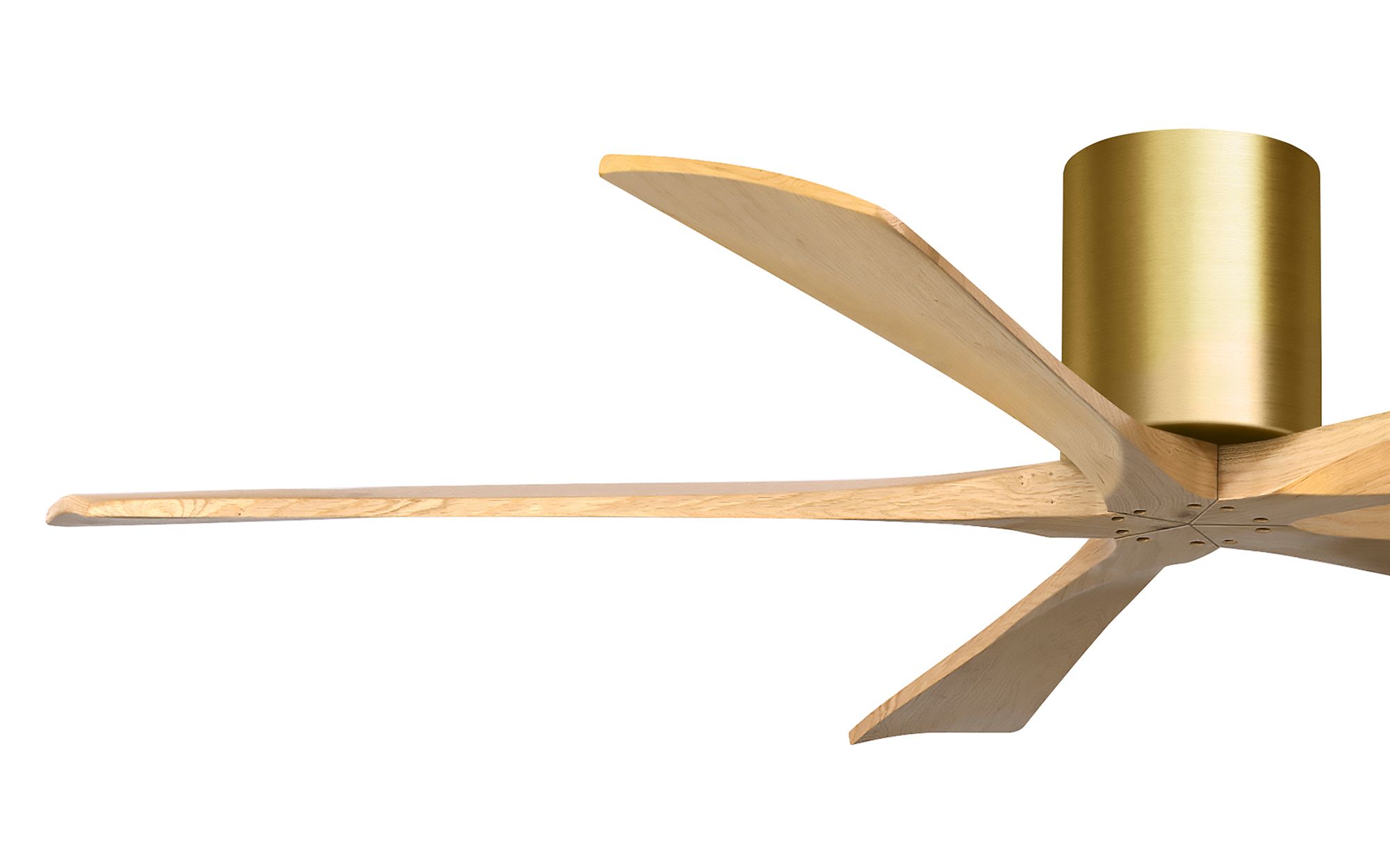 60" Irene-5H Brushed Brass and Light Maple Tone Ceiling Fan