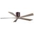 60" Irene-5H Brushed Bronze and Gray Ash Ceiling Fan