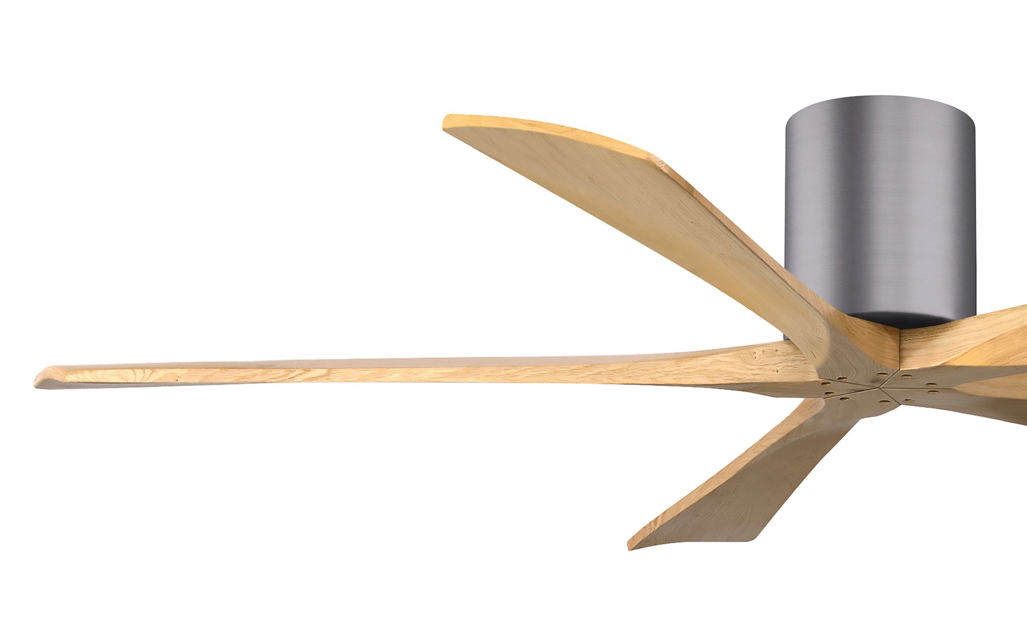 60" Irene-5H Brushed Pewter and Light Maple Ceiling Fan