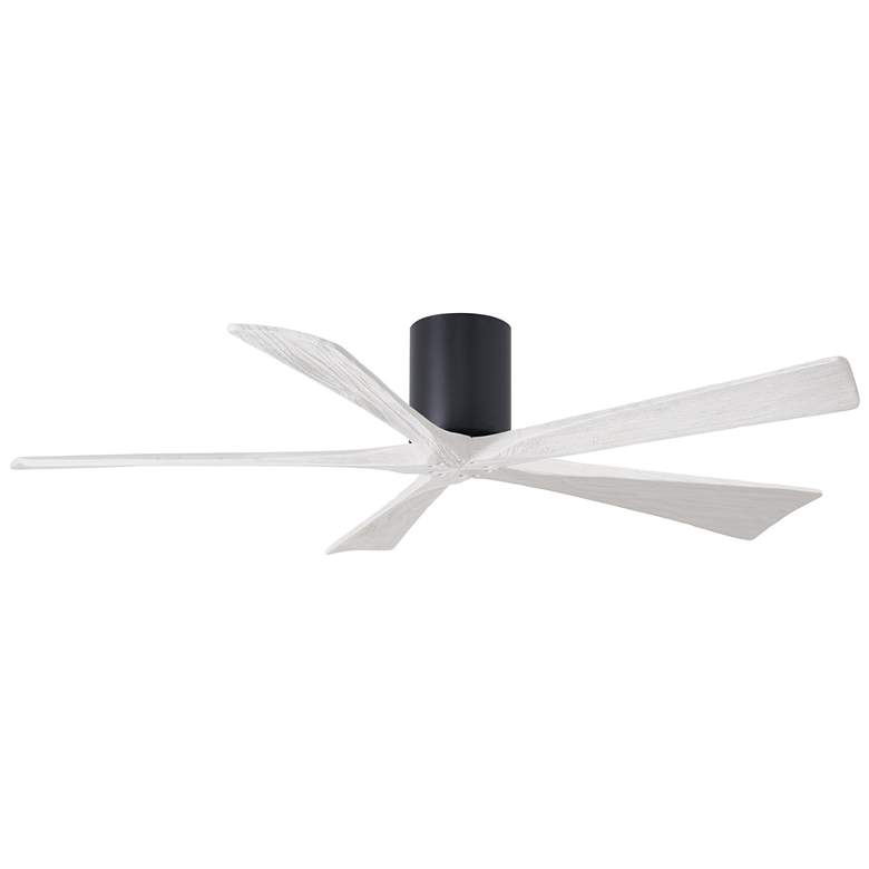 Image 1 60 inch Irene-5H Damp Black White Hugger Ceiling Fan with Remote