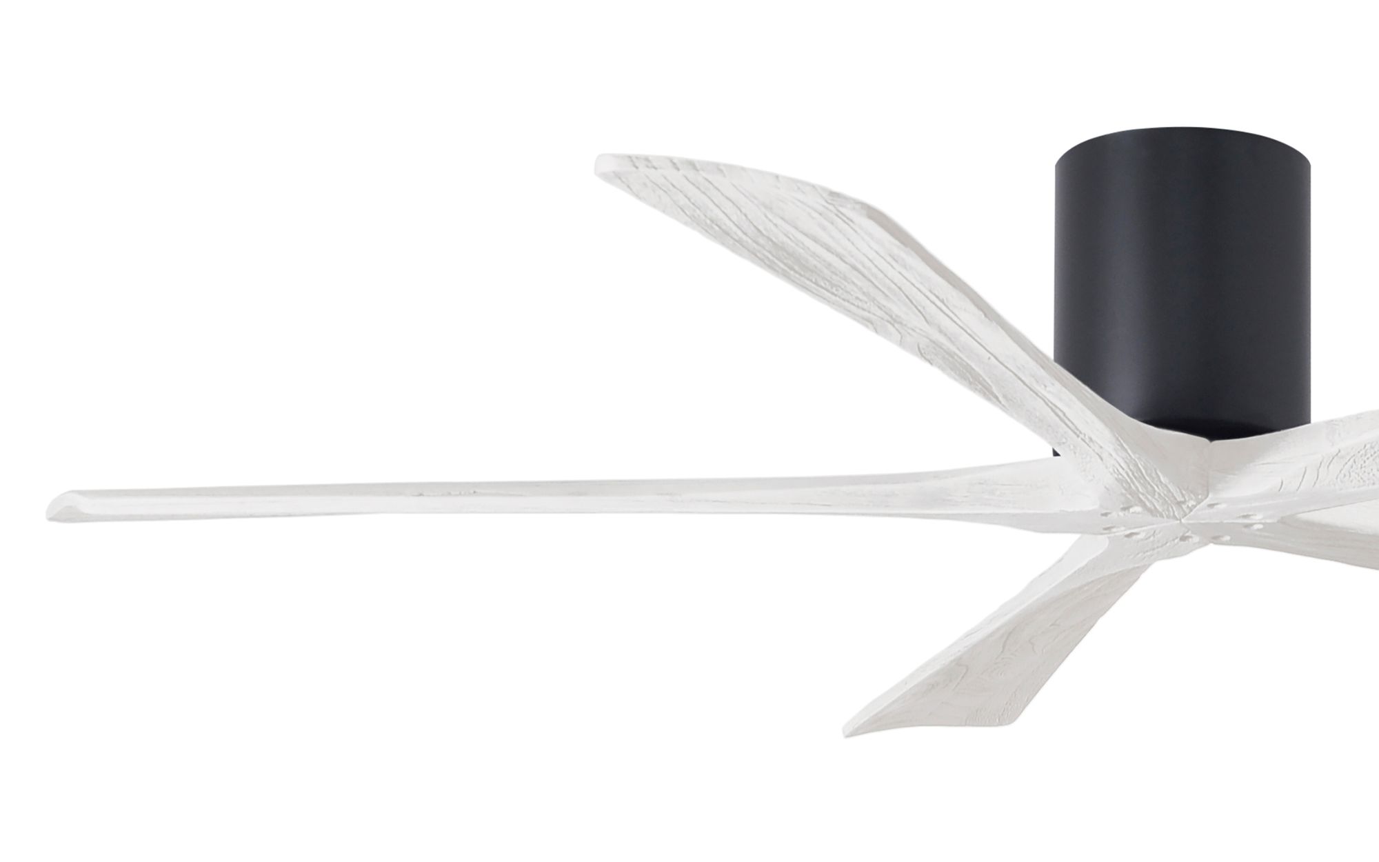 Image 3 60" Irene-5H Damp Black White Hugger Ceiling Fan with Remote more views