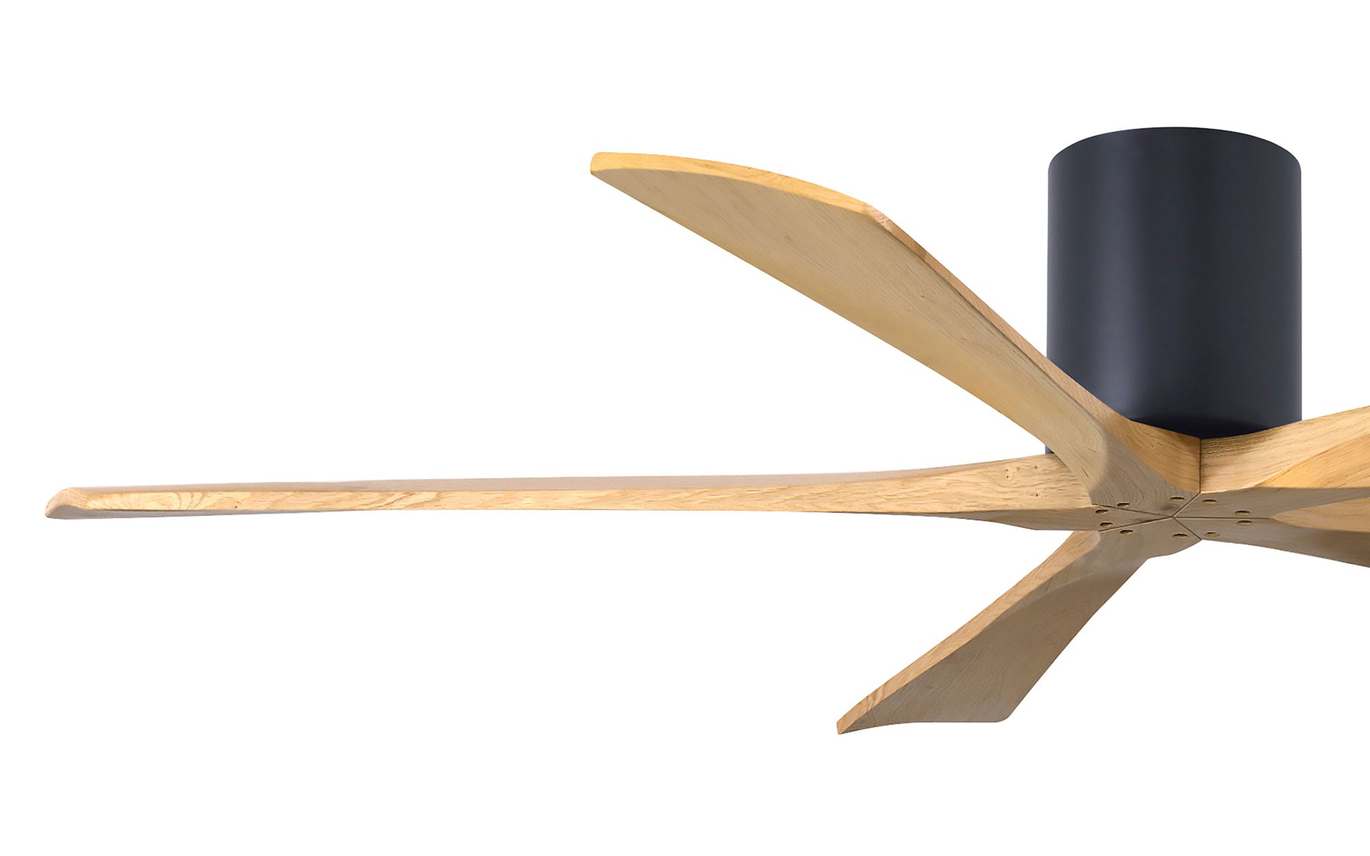 60" Irene-5H Matte Black and Light Maple Tone Ceiling Fan