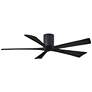 60" Irene-5H Matte Black Hugger Ceiling Fan with Remote