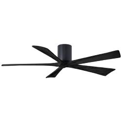 60" Irene-5H Matte Black Hugger Ceiling Fan with Remote
