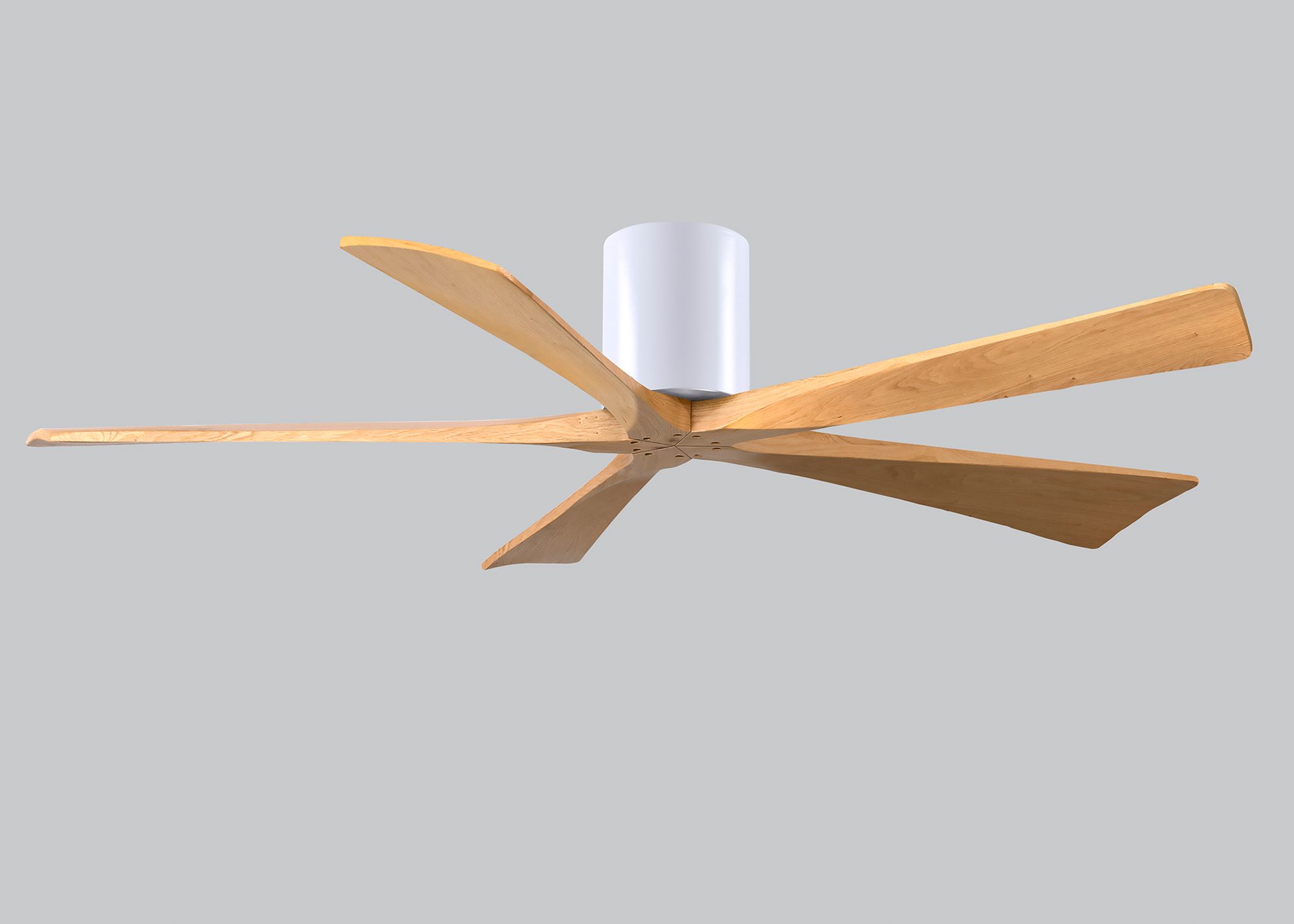 60" Irene-5H Matte White and Light Maple Tone Ceiling Fan