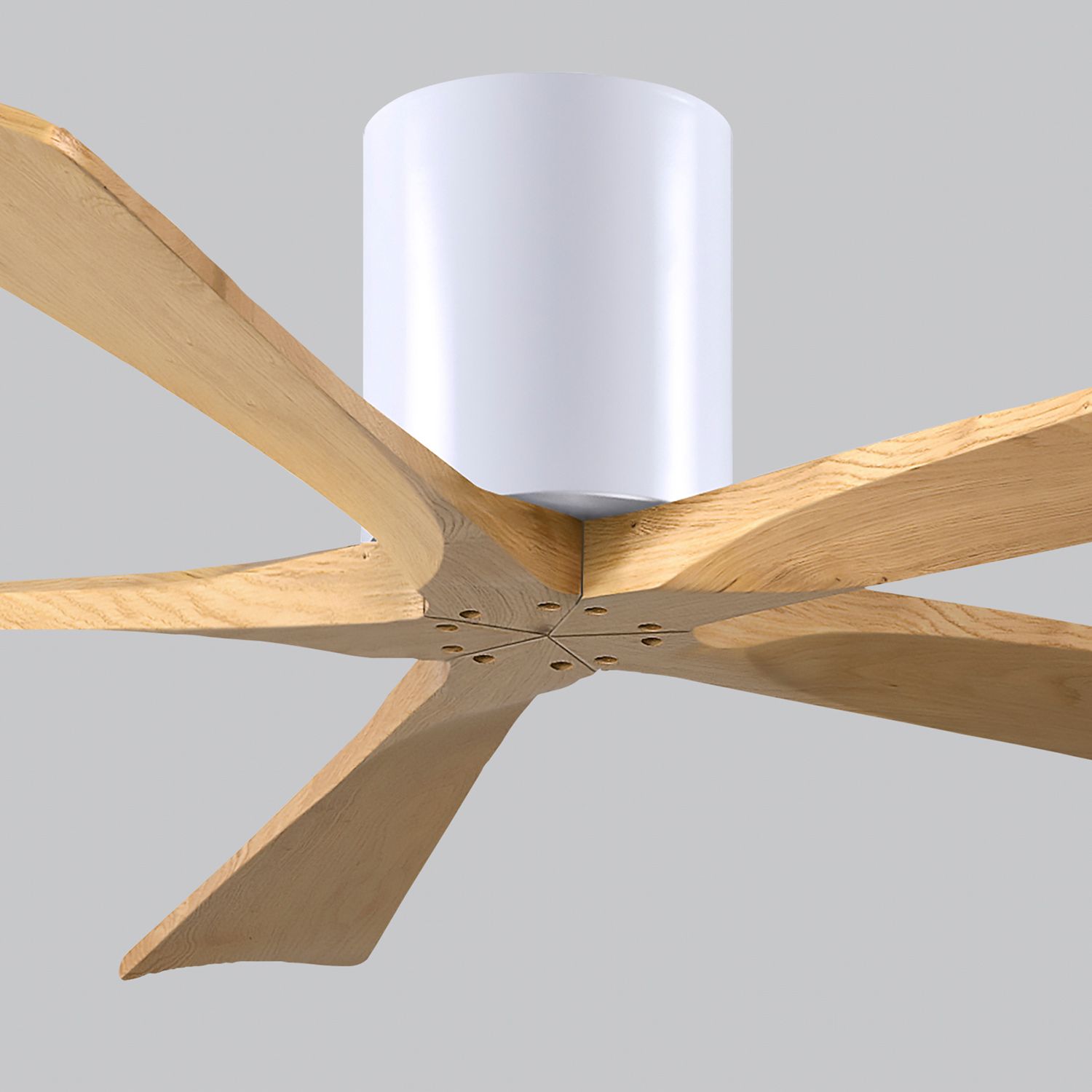 60" Irene-5H Matte White and Light Maple Tone Ceiling Fan
