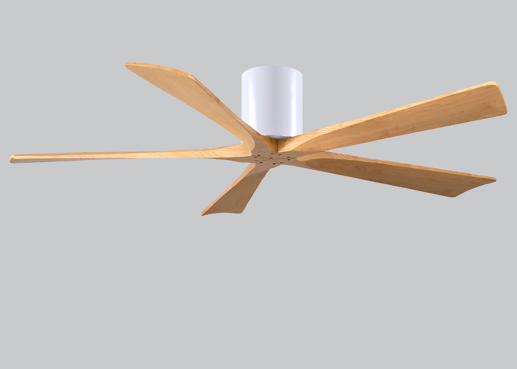 60" Irene-5H Matte White and Light Maple Tone Ceiling Fan