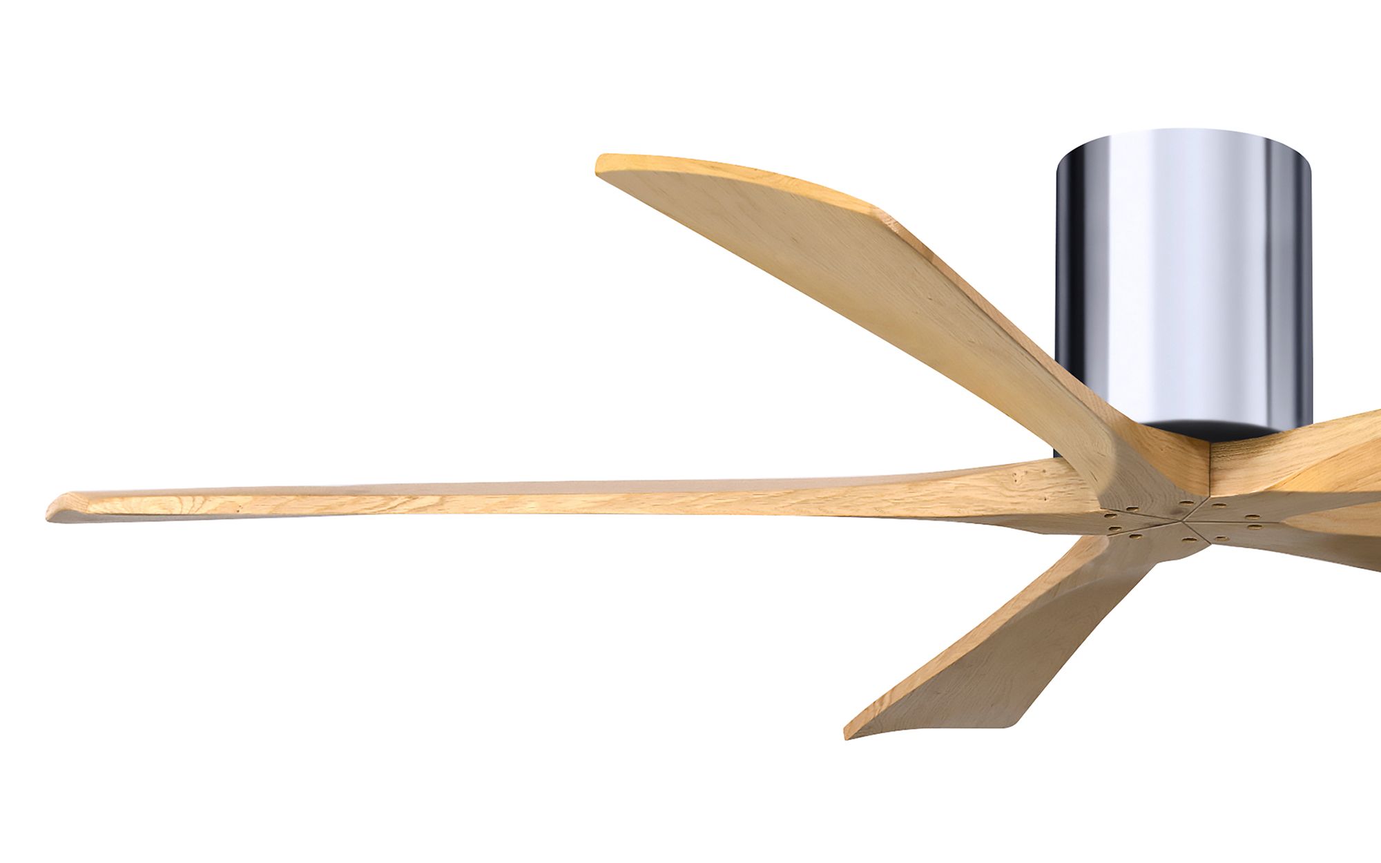 60" Irene-5H Polished Chrome and Light Maple Ceiling Fan