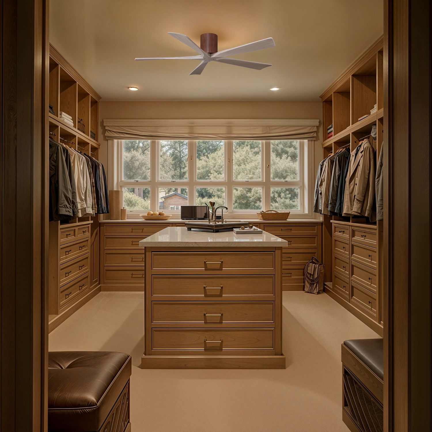 60" Irene-5H Walnut and Gray Ash Ceiling Fan