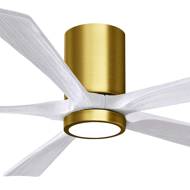 Image 2 60" Irene-5HLK Brass and Matte White Damp Rated LED Fan with Remote more views