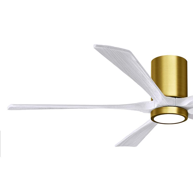 Image 3 60" Irene-5HLK Brass and Matte White Damp Rated LED Fan with Remote more views