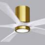 7_60" Irene-5HLK Brass and Matte White Damp Rated LED Fan with Remote more views