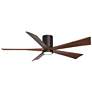 60" Irene-5HLK Bronze and Walnut Damp Rated LED Fan with Remote