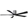 60" Irene-5HLK Brushed Nickel and Black LED Ceiling Fan with Remote