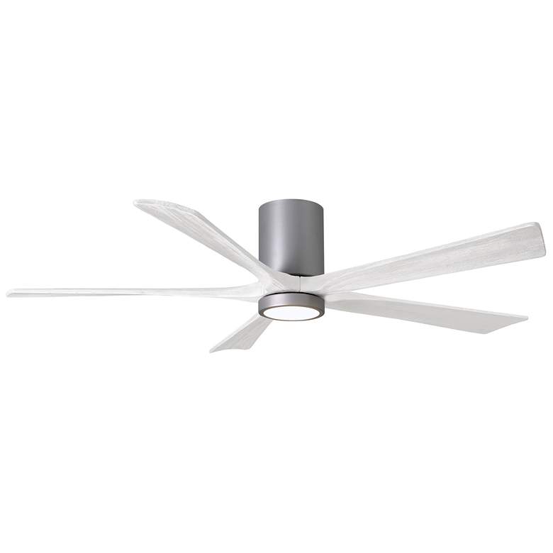 Image 1 60 inch Irene-5HLK Brushed Nickel and White LED Ceiling Fan with Remote