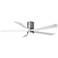 60" Irene-5HLK Brushed Nickel and White LED Ceiling Fan with Remote