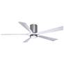 60" Irene-5HLK Brushed Pewter and Matte White Ceiling Fan