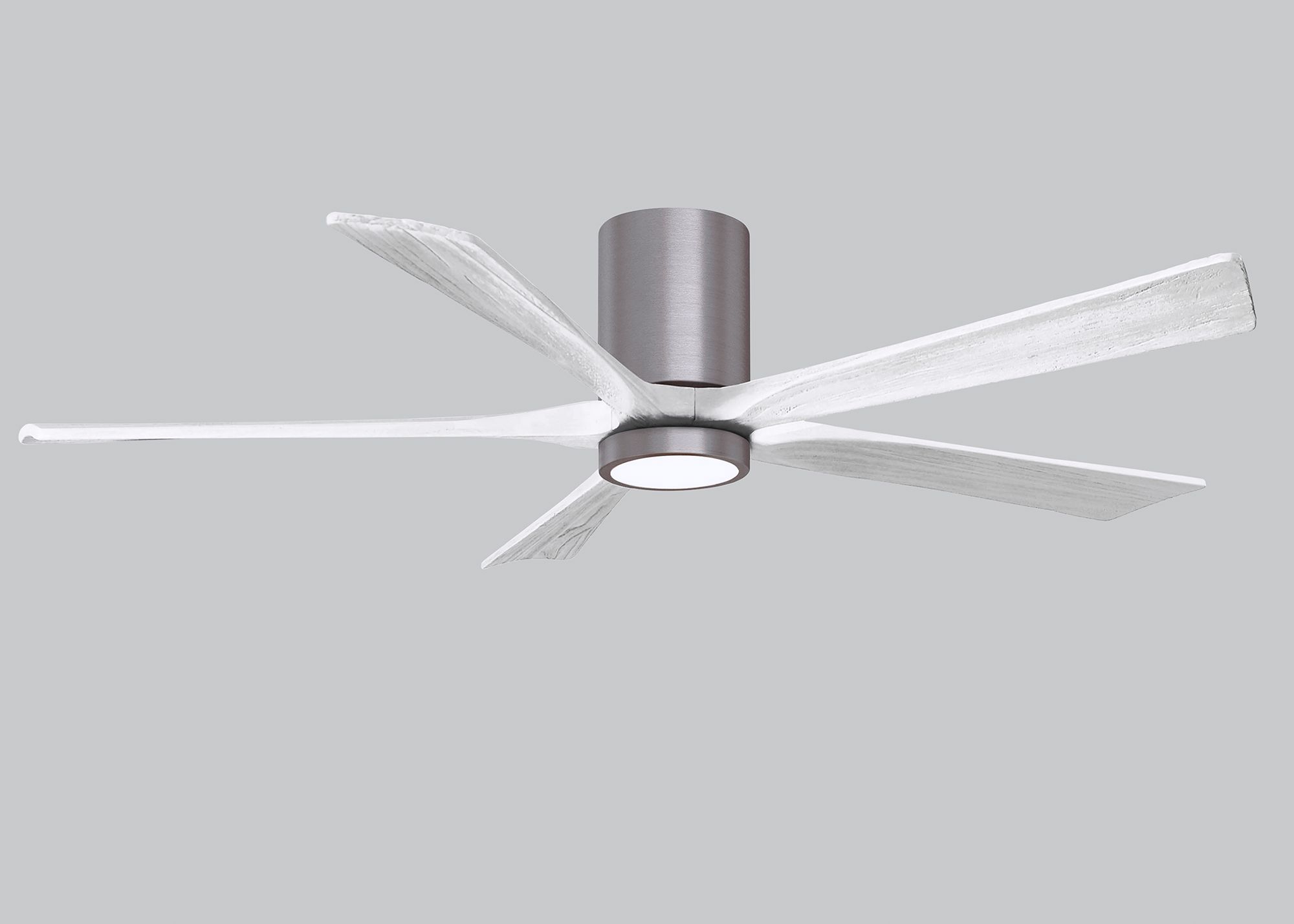 60" Irene-5HLK Brushed Pewter and Matte White Ceiling Fan