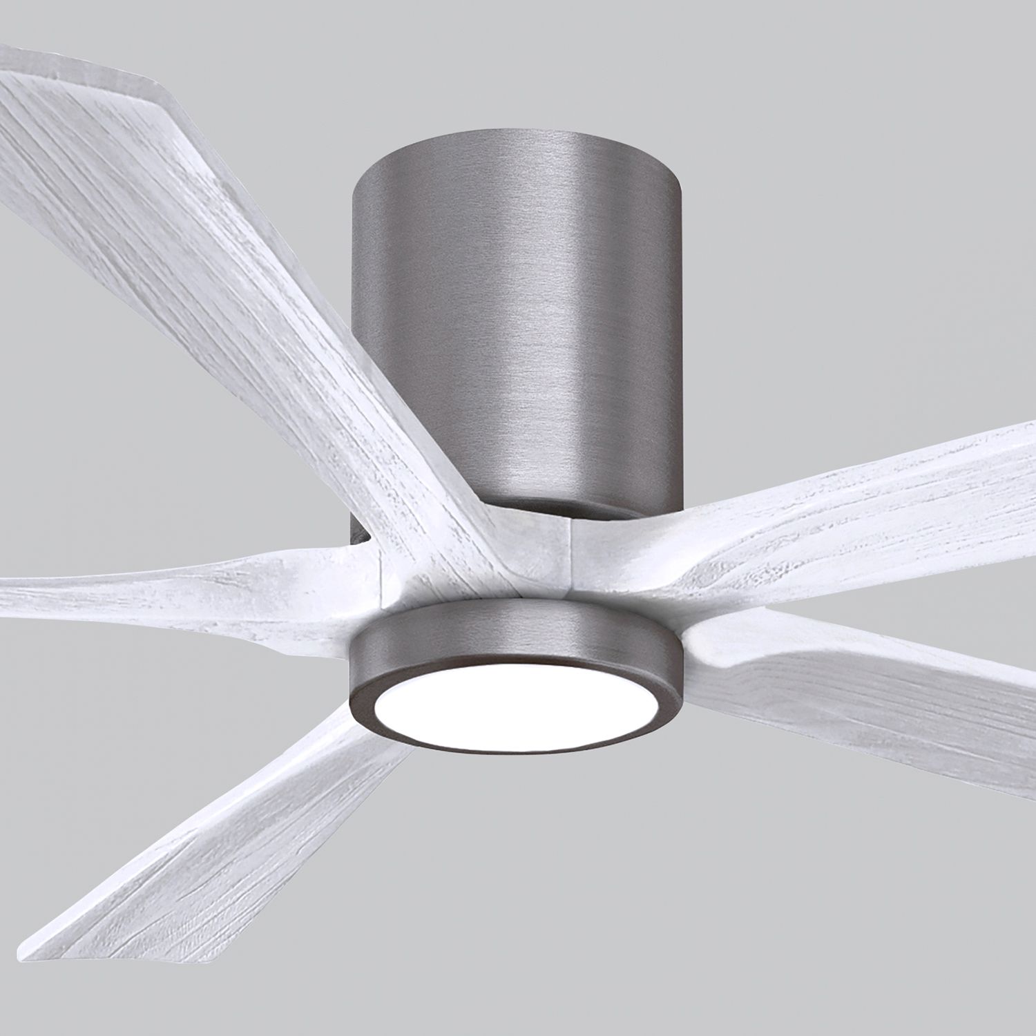 60" Irene-5HLK Brushed Pewter and Matte White Ceiling Fan