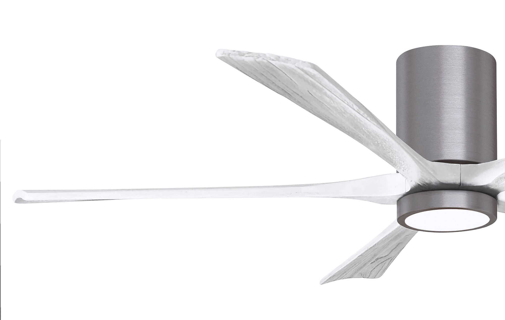 60" Irene-5HLK Brushed Pewter and Matte White Ceiling Fan