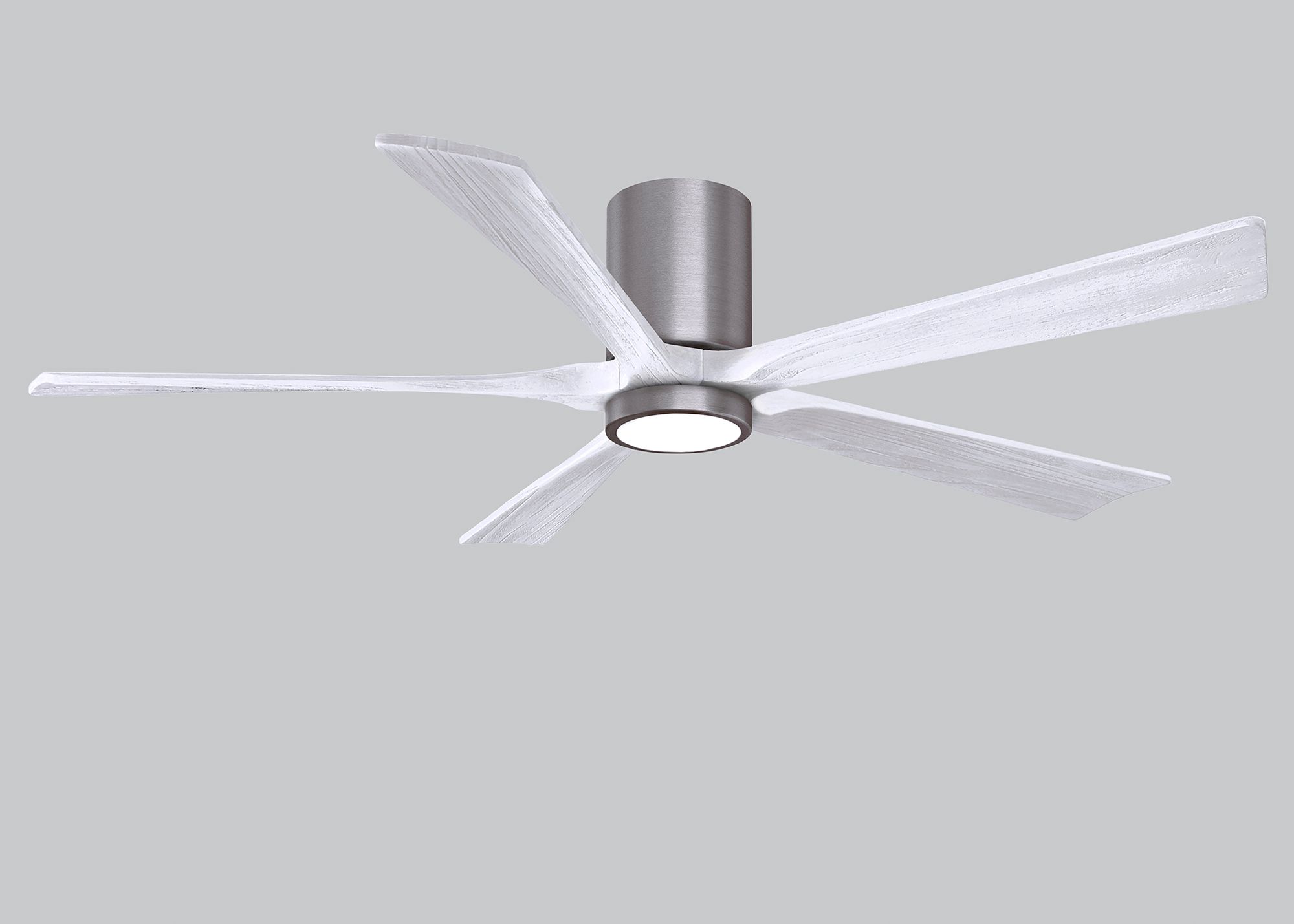 60" Irene-5HLK Brushed Pewter and Matte White Ceiling Fan