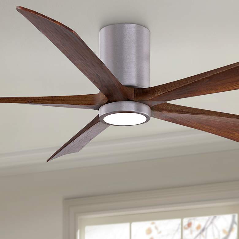 Image 1 60" Irene-5HLK Brushed Pewter and Walnut Tone Ceiling Fan