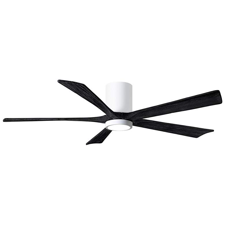 Image 1 60 inch Irene-5HLK Gloss White and Matte Black LED Ceiling Fan with Remote