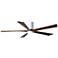 60" Irene-5HLK Gloss White and Walnut LED Ceiling Fan with Remote
