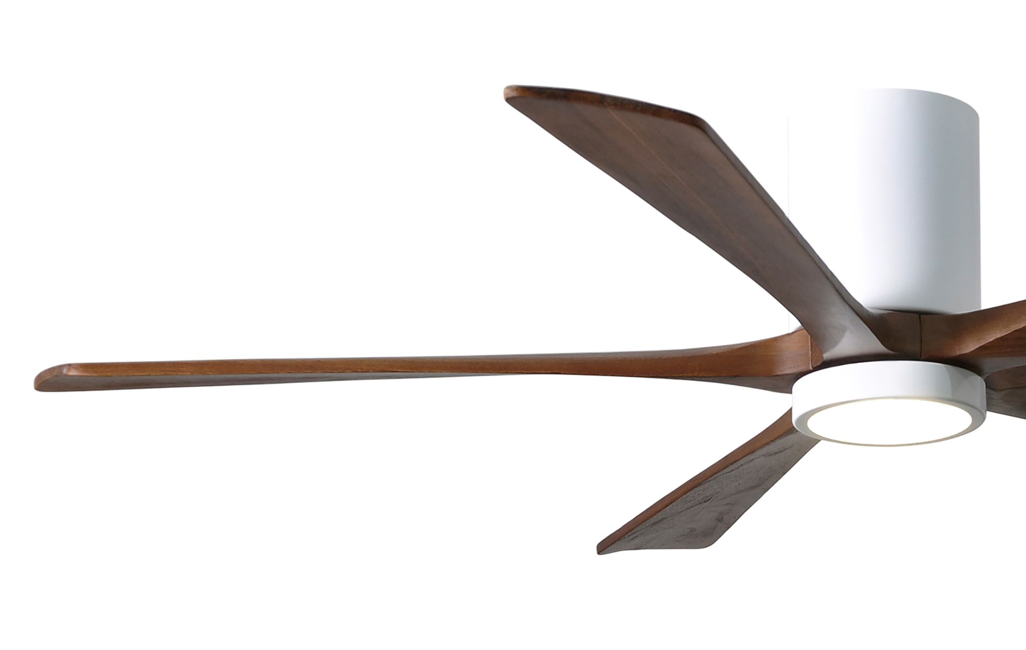 Image 6 60" Irene-5HLK Gloss White and Walnut LED Ceiling Fan with Remote more views