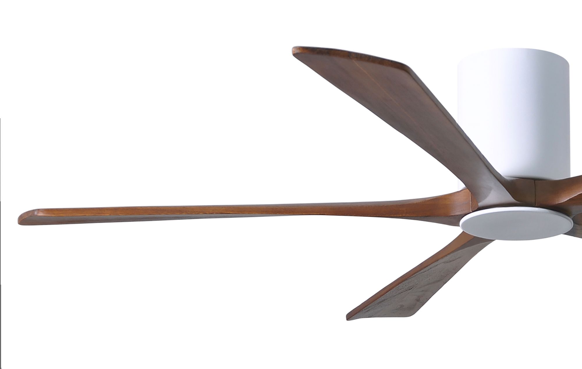 60" Irene-5HLK Gloss White and Walnut LED Ceiling Fan with Remote