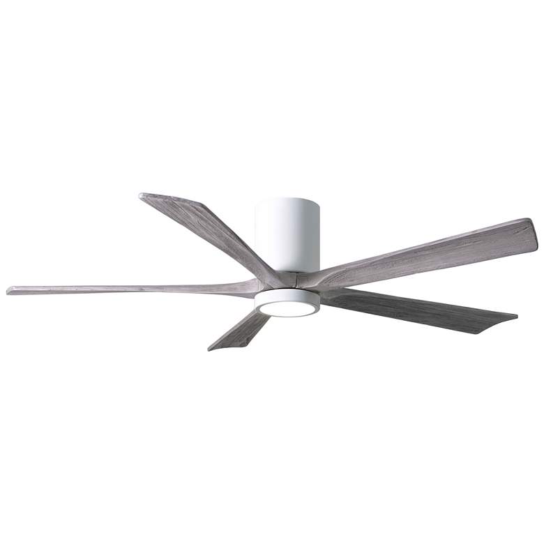 Image 1 60 inch Irene-5HLK Gloss White Barn Wood Damp LED Ceiling Fan with Remote
