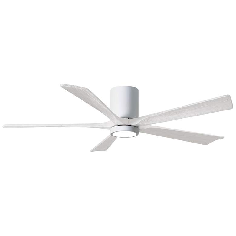 Image 1 60 inch Irene-5HLK Gloss White LED Hugger Ceiling Fan with Remote