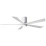 60" Irene-5HLK Gloss White LED Hugger Ceiling Fan with Remote