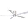 60" Irene-5HLK LED Damp Barnwood Matte White Ceiling Fan with Remote