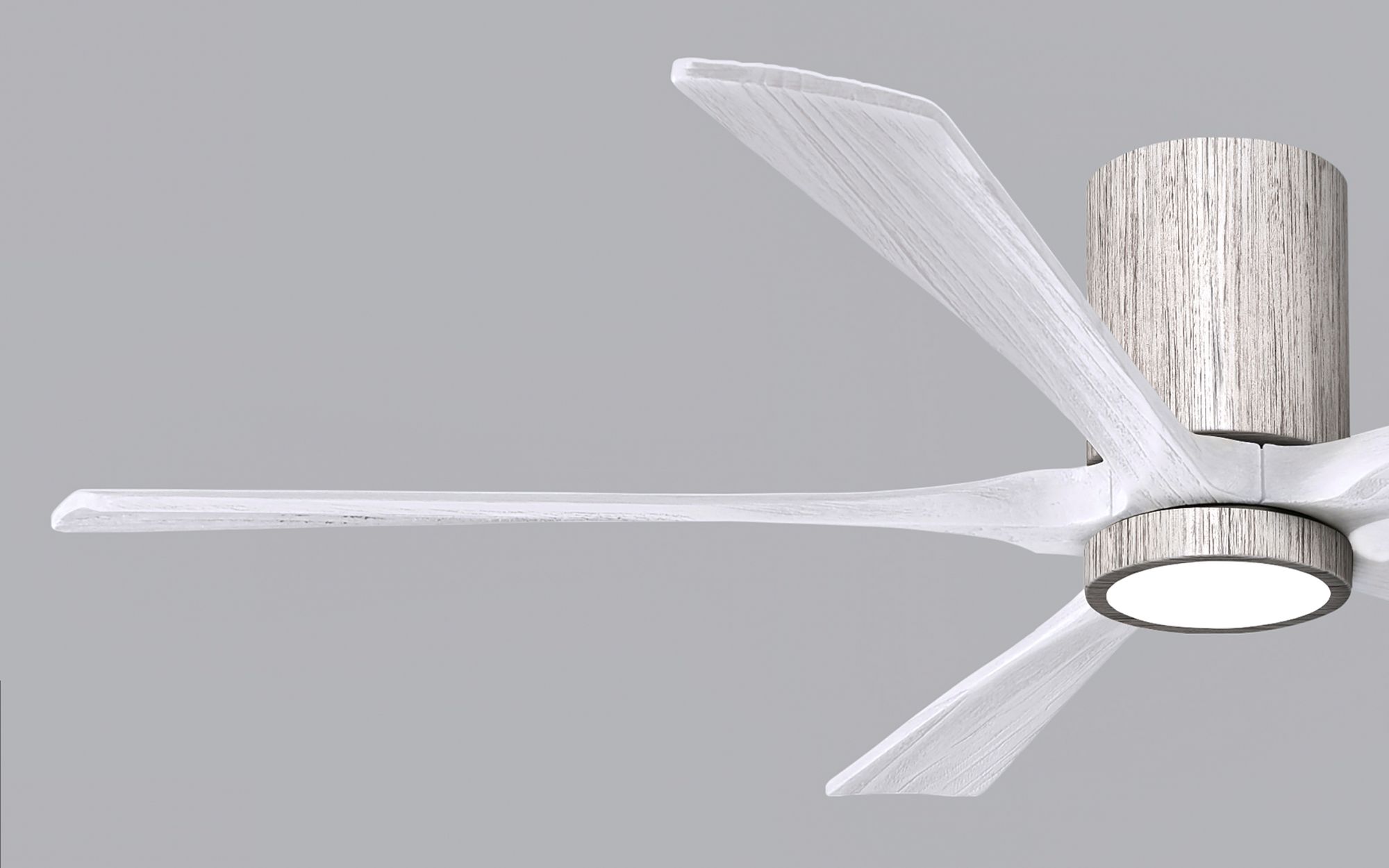 60" Irene-5HLK LED Damp Barnwood Matte White Ceiling Fan with Remote
