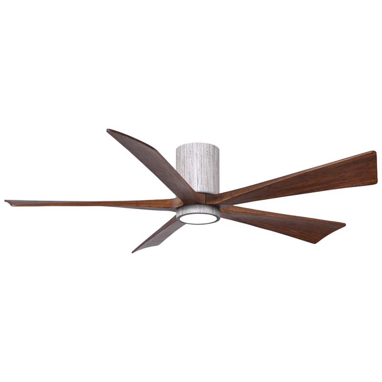 Image 1 60 inch Irene-5HLK LED Damp Barnwood Walnut Hugger Ceiling Fan with Remote