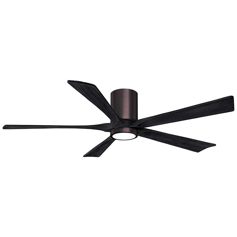 Image 1 60 inch Irene-5HLK LED Damp Brushed Bronze Black 5-Blade Fan with Remote