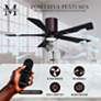 7_60" Irene-5HLK LED Damp Brushed Bronze Black 5-Blade Fan with Remote more views