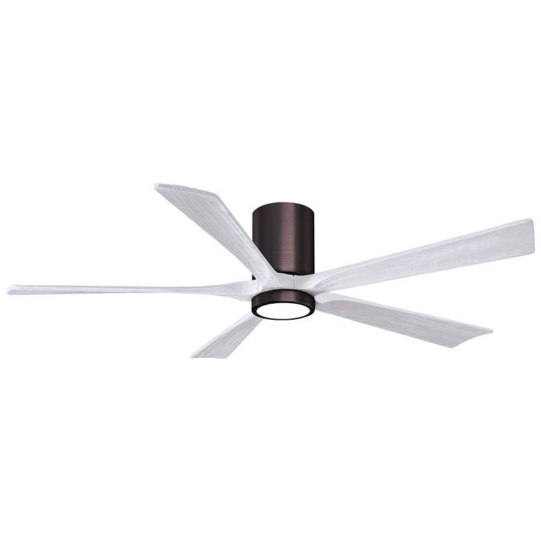 Image 1 60" Irene-5HLK LED Damp Brushed Bronze White Ceiling Fan with Remote