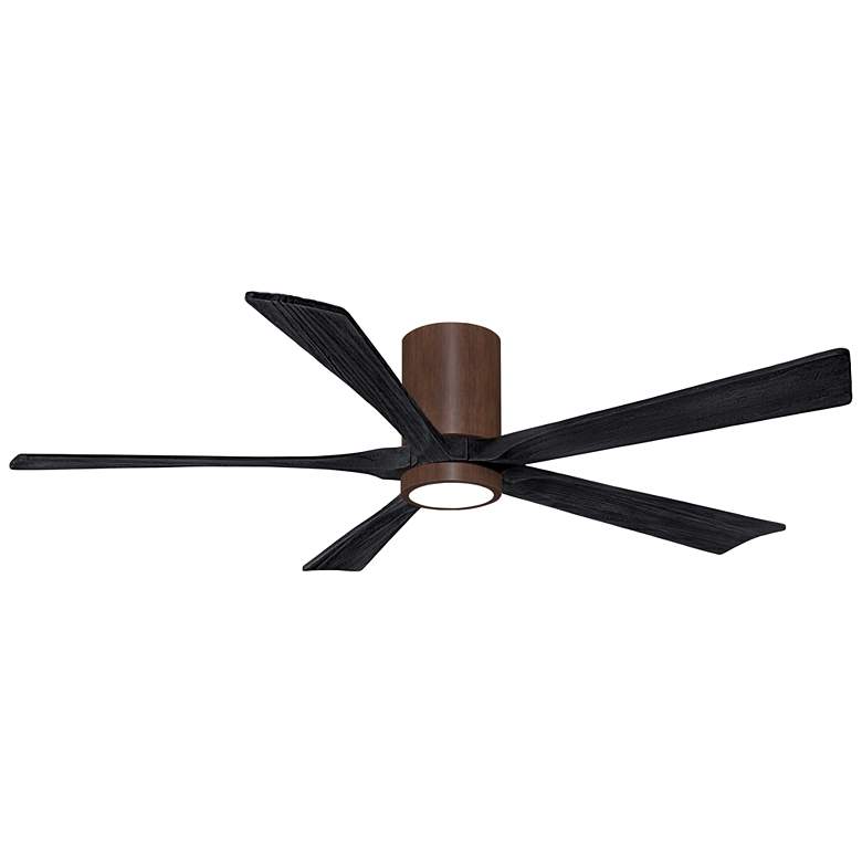 Image 1 60 inch Irene-5HLK LED Damp Walnut and Matte Black Ceiling Fan with Remote