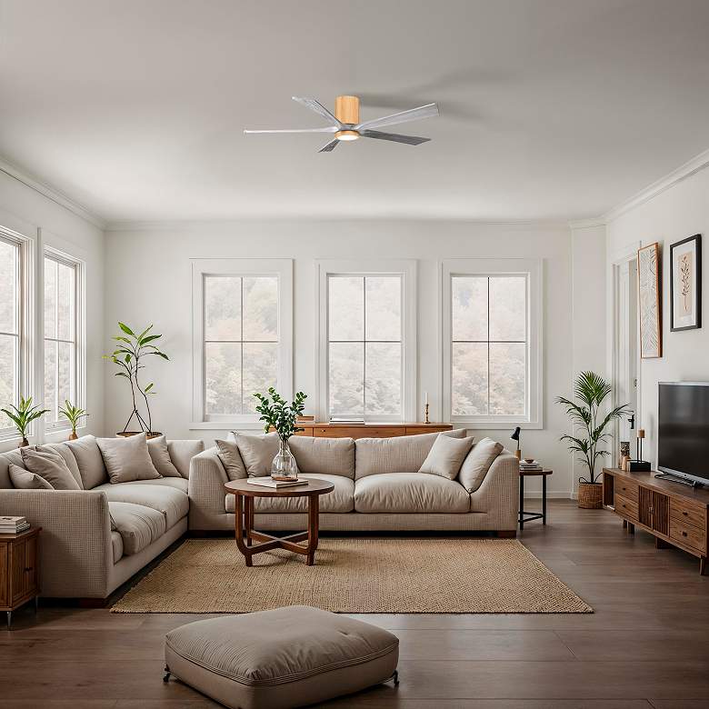 Image 5 60" Irene-5HLK Light Maple and Barnwood Ceiling Fan more views