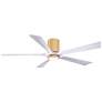 60" Irene-5HLK Light Maple and Matte White Ceiling Fan