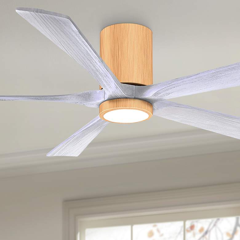 Image 1 60" Irene-5HLK Light Maple and Matte White Ceiling Fan