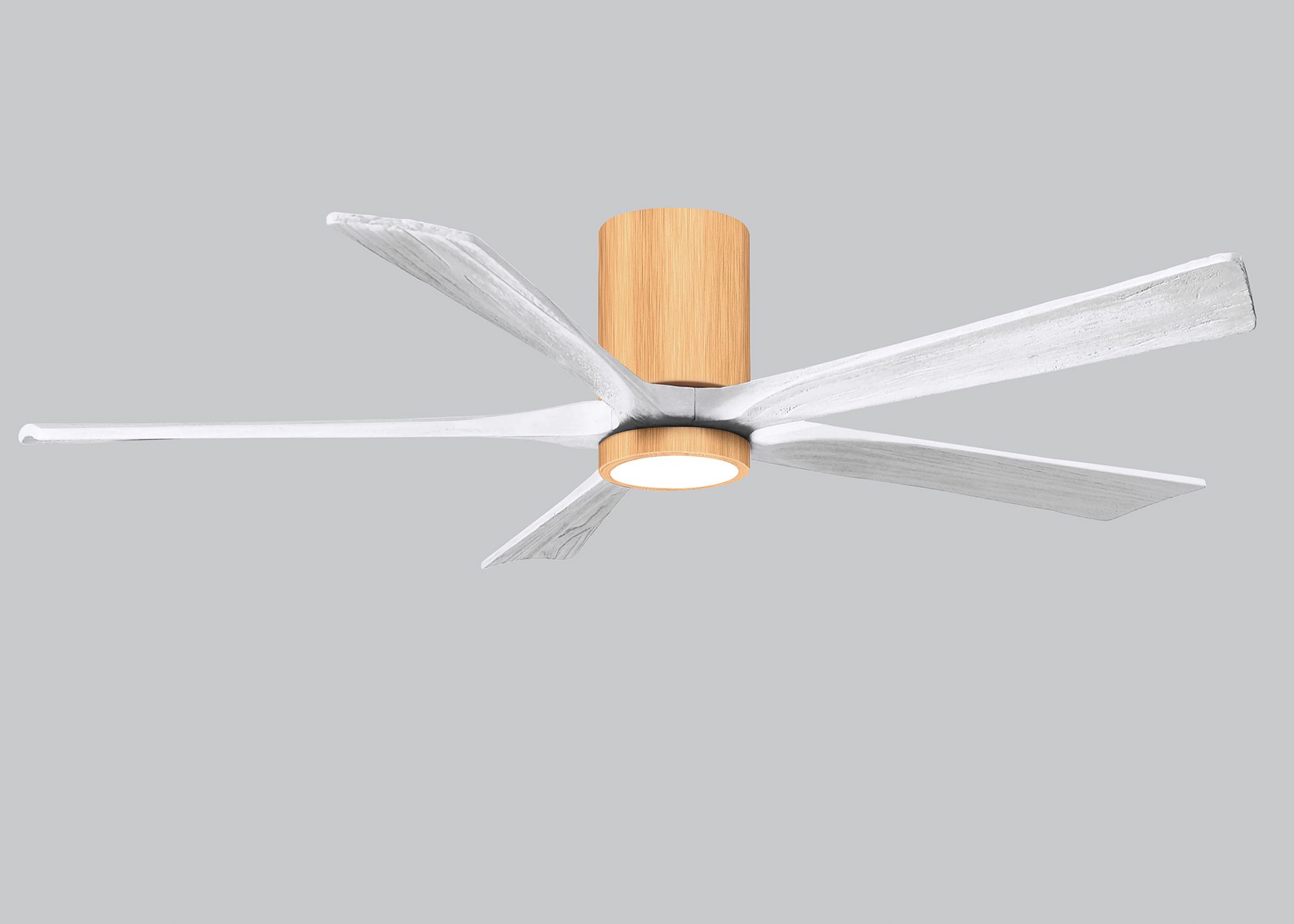 60" Irene-5HLK Light Maple and Matte White Ceiling Fan